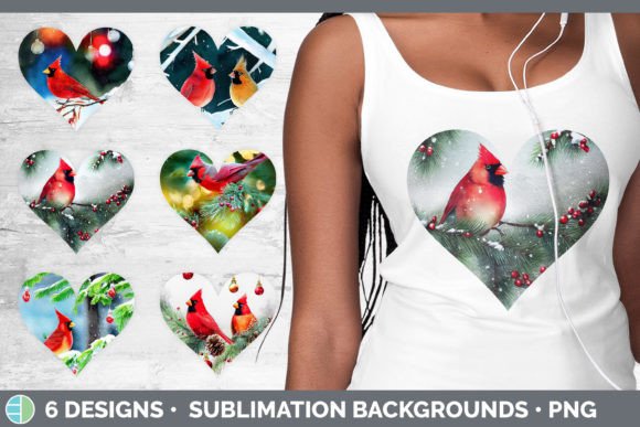 Christmas Cardinals Hearts Clipart Sub Illustrations Review