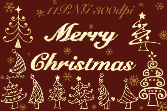 Christmas Clipart Golden Christmas Trees Review