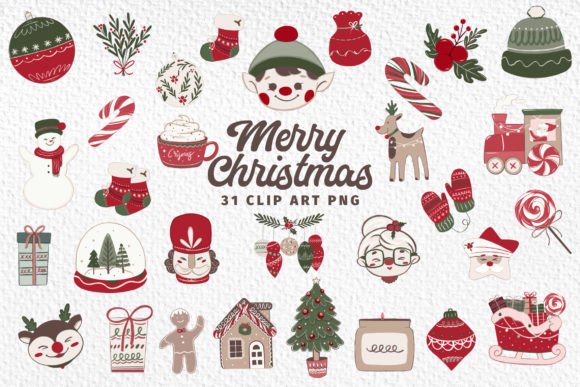 Christmas Eve Illustration Clipt Art for Branding