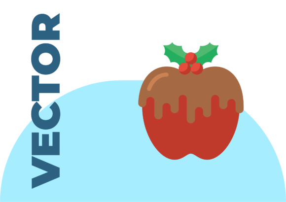 Christmas Food Apple Illustration for Creative Design