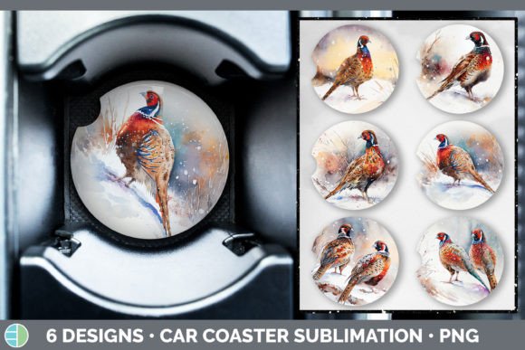 Christmas Pheasant Car Coaster Sublima: Modern Illustrations for Publishers