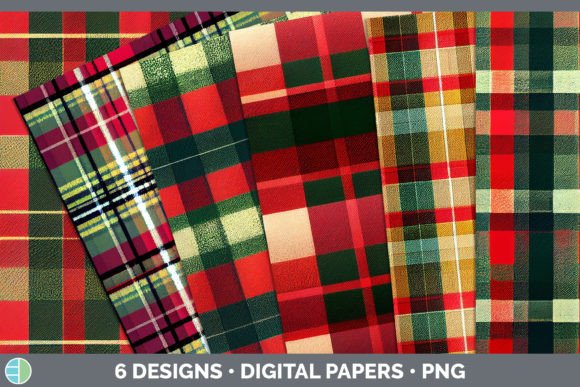 Christmas Plaid Backgrounds Digital Sc for Illustrations