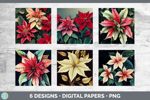 Christmas Poinsettia Backgrounds Digit Review