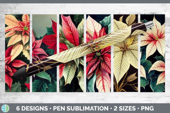 Christmas Poinsettia Pen Wraps Epoxy S: Festive Illustrations for Handmade Success