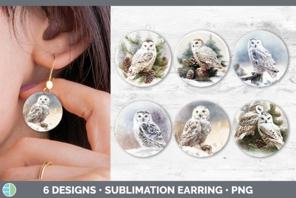 Christmas Snowy Owl Round Earring Subl: A Designer's Review of Illustrations