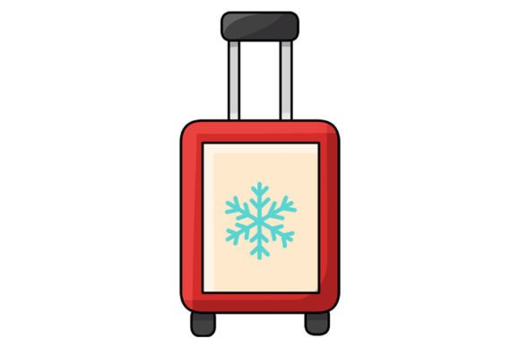 Christmas Suitcase Vector Illustration for Editorial and Web Design