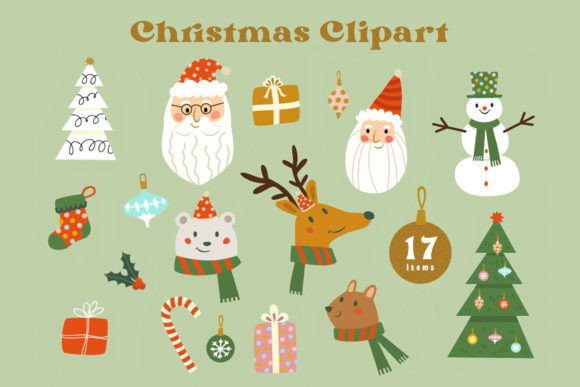 Christmas Winter Holiday Clipart for Illustrations