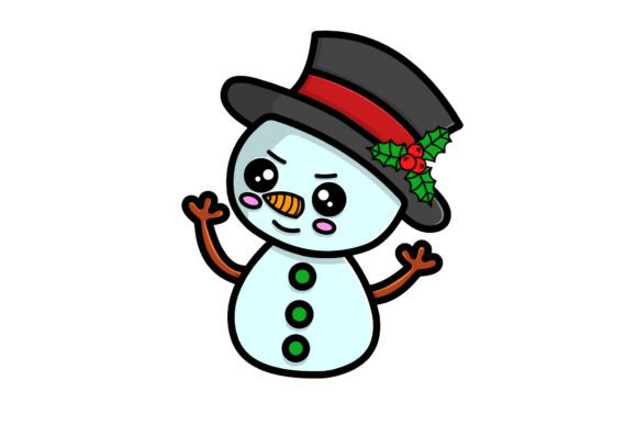 Cute Snowman Christmas Character Vector Review