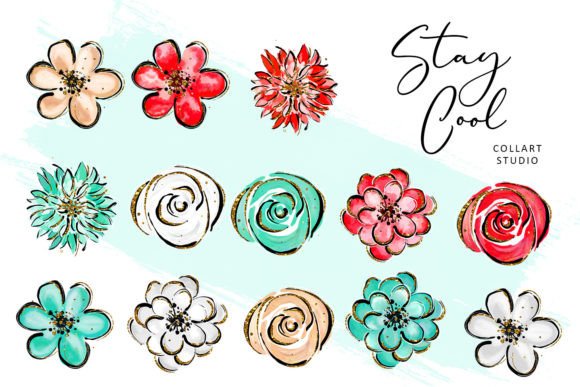 Floral Clipart, Christmas Illustrations for Modern Branding