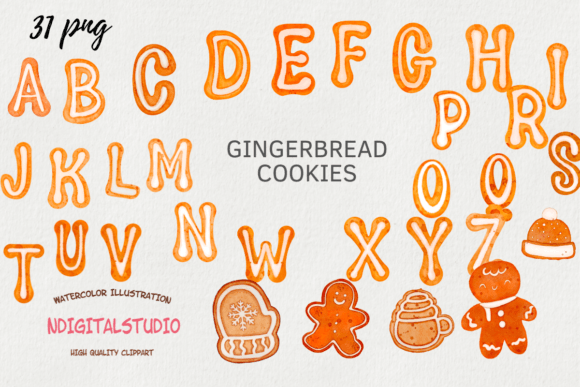 Gingerbread Cookies Clipart Christmas Illustrations