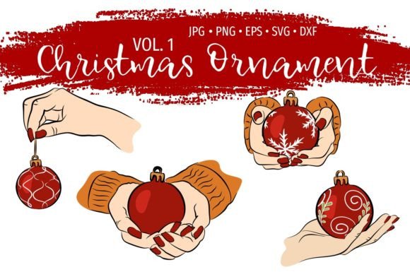 Holding Christmas Ornaments Bundle Vol.1 Illustrations