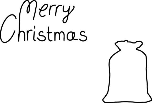 Merry Christmas Bag Outline Banner Illustrations