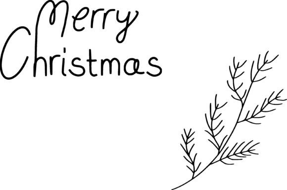 Merry Christmas Fir Branch Banner Illustration