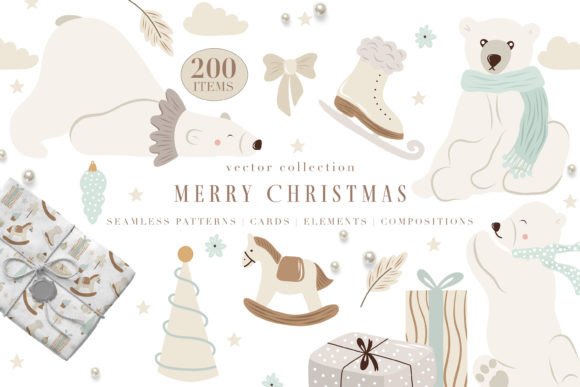 Merry Christmas Nursery Vector Clipart for Branding and Marketing