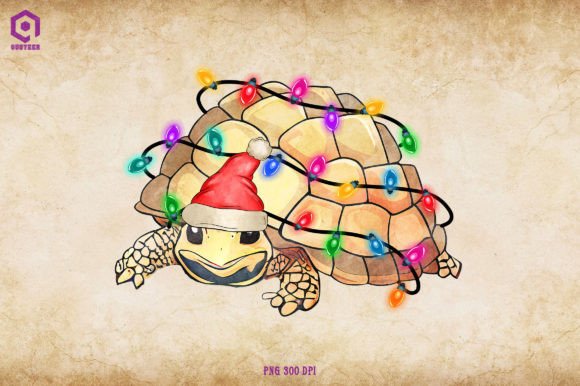 Turtle Christmas Tree Lights Illustrations